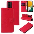 Produktbild: Handyhülle für Samsung Galaxy A13 Klapp Case Tasche Blume Schmetterling Rot