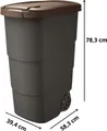 Produktbild: FORTENA Mülleimer Mülltonne mit Rädern und Deckel 90L Abfallbehälter zur Erleichterung der Trennung (Braun)