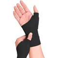 Produktbild: Arthritis Kompressionshandschuhe L Schwarz Elastisch atmungsaktiv Sport