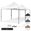Produktbild: Pavillon Easy-Up 3 x 3 m – Gartenzelt mit Stahlrahmen, wasserdichte Plane, UV-Schutz 50+, Transporttasche mit Rädern – modular und erweiterbar (6x3m, Weiss)