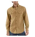 Produktbild: Carhartt Fort leichtes Chambray-Hemd S202, mit Knopfleiste, lockere Passform, langärmelig, Small, Dark Tan Chambray, 1