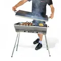 Produktbild: Grillpeter Schaschlikgrill Astana Deluxe Mangal aus rostfreiem Edelstahl mit BBQ Deckel Grillrost Ablage