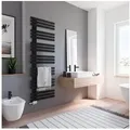 Produktbild: Schulte Badheizkörper Emma Design-Heizkörper, 176x60 cm, Anschluss unten, Schwarz, 787 Watt, Handtuchwärmer schwarz 60 cm x 176.4 cm x 10 cm