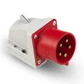 Produktbild: PCE 525-6 CEE-Wandgerätestecker 32A 5p 6h IP44 I CEE-Stecker 32A I CEE-Stecker 5-polig I Abgewinkelter Industriestecker I Spritzwassergeschützt für Werkstatt, Industrie & Baustelle