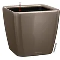 Produktbild: Lechuza Übertopf QUADRO LS 35, taupe hochglanz, 36 x 33 x 36 cm, aus Kunststoff, für innen und außen, Wasserspeicher und Innentopf