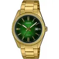 Produktbild: Casio Uhr Uni MTP-1302PGC-3AVEF Edelstahl, Gold plattiert, Quarz - Gold/Grün
