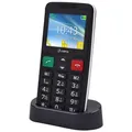 Produktbild: OLYMPIA OFFICE LUX Seniorenhandy (Mobiltelefon mit Ladeschale, Großtasten, Bluetooth, Dual-SIM, schwarz) schwarz