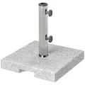 Produktbild: Outsunny Sonnenschirmständer aus Granit 21kg Schirmständer, Quadratisch Schirmhalter, Schirmgewicht, Ständer für Sonnenschirm 32/38/48mm Rohrdurchmesser, für Balkon, Terasse, Garten, Grau