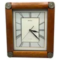 Produktbild: Seiko Wanduhr Quartz Uhr Holzrahmen Edel Römische Ziffern 30x26cm Braun Vintage