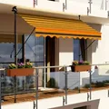 Produktbild: Swing&Harmonie LED - Markise mit Kurbel Klemmmarkise Balkonmarkise mit Beleuchtung und Solarmodul Fallarm Markise Sonnenschutz Terrasse Balkon - versch. Ausführungen