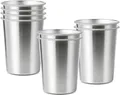 Produktbild: Edelstahlbecher 8 Stück, 350ml Edelstahl Tassen Set, Stapelbar Trinkbecher Schnapsbecher Metallbecher Bierkrüge Edelstahl Tassen, Partybecher für Geburtstage, Picknick, Partys, Hochzeiten