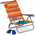Produktbild: Relaxdays Klappliegestuhl, Mehrfarbig, Metall, Textil, Kunststoff, 59x78x85 cm, Gartenmöbel, Gartenliegen