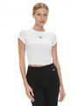 Produktbild: Calvin Klein Damen T-Shirt Kurzarm Ck Rib Baby Tee Cropped, Weiß (Bright White), XS