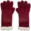 Produktbild: styleBREAKER warme Handschuhe mit Strass und Fleece, Winter Strickhandschuhe, Damen 09010010, Farbe:Bordeaux-Rot meliert (One Size)