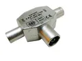 Produktbild: 2-fach TV Splitter Verteiler, T-Stück, TV: 1x IN - 2 x OUT, 1xBuchse - 2xStecker