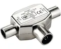 Produktbild: TV Splitter T-Stück Weiche 2 Geräte Y Verteiler Metallgehäuse Koaxial Kupplung