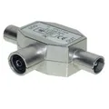 Produktbild: 2-fach Verteiler IEC Stecker Buchse TV Radio Splitter T Antennenverteiler koax