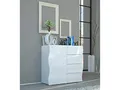 Produktbild: möbelando Highboard >Onda< in Weiß/Hochglanz - 90x81.2x40cm (BxHxT)