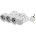 Produktbild: Legrand Flache Steckdosenleiste 3x Steckdose, 3 Meter Kabel weiss-grau 694559