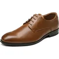 Produktbild: Herren Anzugschuhe Schnürhalbschuhe Business Derby Oxford Hochzeit Schuhe, Farbe: Braun, Größe: 42 - Braun - 42
