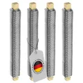 Produktbild: ECENCE 4er Set Blumendraht verzinkt, 0,65mm Basteldraht, Wickeldraht lose auf Holzwickel zur Befestigung von Blumen und Pflanzen, Bindedraht 35m Farbe Silber