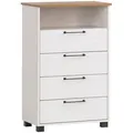 Produktbild: Mid.you Highboard, Weiß, Metall, 4 Schubladen, 62.4x102x34.1 cm, Beimöbel erhältlich, stehend, in verschiedenen Holzdekoren erhältlich, Wohnzimmer, Kommoden & Sideboards, Highboards