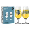Produktbild: RITZENHOFF 6201001 Bierglas 374 ml 2er Set Serie Brauchzeit mit Illustrationen, mehrfarbig Made in Germany
