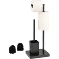 Produktbild: eluno Stand-Wc-Garnitur,, Schwarz, Metall, 18x57x23 cm, Badezimmer, WC Ausstattung, WC Bürstengarnituren