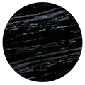 Produktbild: Glasplatte als Tischplatte in Ø60cm Facettenschliff, Schutzplatte mit 6mm ESG Sicherheitsglas (Marmoroptik Schwarz)