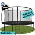 Produktbild: Zero Gravity Trampolin Ø 366 cm inkl. Leiter / Schneller Auf- und Abbau Dank smartem Klappnetz / Max. 150 kg / Ultima 4 Black-Edition