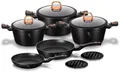 Produktbild: BERLINGERHAUS Topfset mit Marmoroberfläche 10 Stück Black Rose Collection