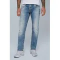 Produktbild: Regular-fit-Jeans CAMP DAVID, Herren, Gr. 34, Länge 34, blau, Material: 98% Baumwolle, 2% Elasthan, Zusatz: Enthält nichttextile Teile tierischen Ursprungs (Badge), Abriebeffekte, regular fit, Jeans, mit breiten Nähten