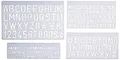 Produktbild: WEDO Schriftschablonen Set 3-teilig – 5 mm, 10 mm & 20 mm Buchstaben + schwarzer Fineliner – transparent, wiederverwendbar, für Büro, Schule & Hobby
