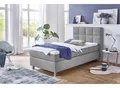Produktbild: Boxspringbett, grau, B:115cm L:210cm, Bezug Bett: Feinstruktur 100% Polyester;Bezug Bonnell-Federkernmatratze: 100% Polyester;Bezug Kaltschaummatratze: 100% Polyester;Bezug Tonnentaschenfederkernmatratze: 80% Baumwolle, 20%Polyester;Topper: Komfortschaum mit Bezug 100% Polyester, WESTFALIA SCHLAFKOMFORT, Komplettbetten, Boxspringbett, mit Topper