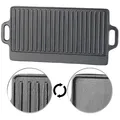 Produktbild: Gusseiserne Wende-Grillplatte für Ofen, Herd und Grill, 51 x 23,5 cm