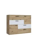 Produktbild: Forte Möbel Skive Kommode, Holzwerkstoff, Artisan Eiche Dekor mit Secret grau, 124,9 x 95,9 x 41,3cm