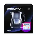 Produktbild: AQUAPHOR Set Wasserfilter Onyx Filterkanne inkl. 6 MAXFOR+ Kartuschen, schwarz