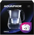 Produktbild: AQUAPHOR Wasserfilter Onyx - 4,2L Filterkanne inkl 3 MAXFOR+ Kartuschen, schwarz