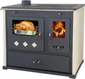 Produktbild: Kaminofen mit Backfach und Herdplatte Pracktik Lux Beige LINKS Holzofen 9,5 kW Kamin Ofen Dauerbrandofen Werkstattofen Schwedenofen Hüttenofen Heizofen
