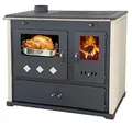 Produktbild: Kaminofen mit Backfach und Herdplatte Pracktik Lux Beige LINKS Holzofen 9,5 kW Kamin Ofen Dauerbrandofen Werkstattofen Schwedenofen Hüttenofen Heizofen
