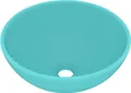 Produktbild: vidaXL Luxus-Waschbecken Rund Matt Hellgrün 32,5x14 cm Keramik
