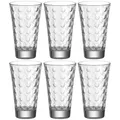 Produktbild: Leonardo Optic Trink-Gläser 6er Set, spülmaschinengeeignete Saft oder Wasser Gläser, Trink-Becher aus Glas mit Muster, 300 ml, 012684