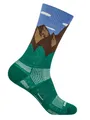 Produktbild: Wrightsock Alltag-Wandersocke Crew Stride Motivsocken (Anti-Blasen-Socke) blau/braun/grün - 1 Paar, Größe: 41,5-45
