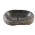 Produktbild: wohnfreuden Aufsatzwaschbecken Naturstein Waschbecken 40 cm oval (Kein Set), NEW-4160 grau NEW-4160 | 40 cm x 15 cm x 35 cm