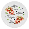 Produktbild: Van Well italienischer Pizzateller groß ø 30,5cm Margherita – Porzellan XL Teller für Pizza & Pasta– Mikrowellen geeignet, spülmaschinenfest, stapelbar – Gastronomie- und zu Hause Geschirr