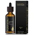 Produktbild: NANOIL Arganöl – natürliches, reines, kaltgepresstes, ungeröstetes Bio Arganöl. Pflegeöl für Haar, Körper und Gesicht, 50 ml. Naturpflege, Regeneration, Hitzeschutz und Anti-Aging