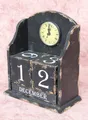 Produktbild: DanDiBo Schreibtischkalender Uhr mit Kalender 14B142 Shabby Kaminuhr Standuhr 25 cm Vintage, Quarzuhr