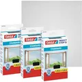 Produktbild: Tesa - 3er Pack Fliegengitter Insektenschutz Für Fenster - Einfache Montage Mit Comfort-klettband - Zuschneidbar - Anthrazit - 1m X 1m