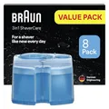 Produktbild: Braun 3-in-1 ShaverCare Reinigungskartuschen für Reinigungsstationen – ORIGINAL Kartuschen – Reinigt Rasierer 10x besser als Wasser, Scherkopfreiniger, Entfernt Haare und Hautpartikel – 8er Pack