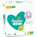 Produktbild: Procter & Gamble Service GmbH Pampers Sensitive Feuchttücher, parfümfrei, Feuchte Tücher schützen die empfindliche Haut von Babys, 1 Karton = 15 Packungen à 80 Tücher 8001841063188